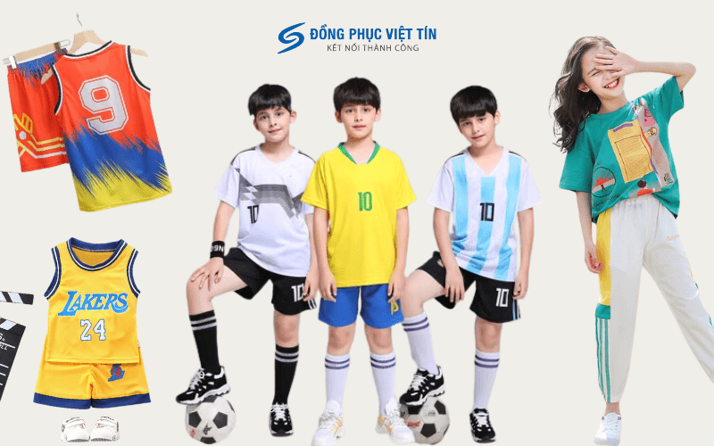 Mẫu quần áo thể thao trẻ em có sẵn tại Việt Tín