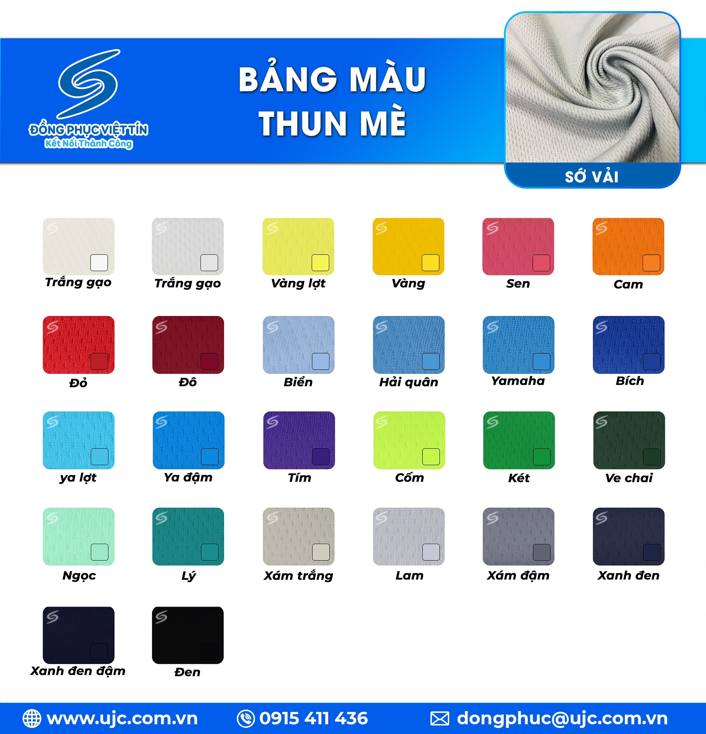 Bảng màu vải thun mè